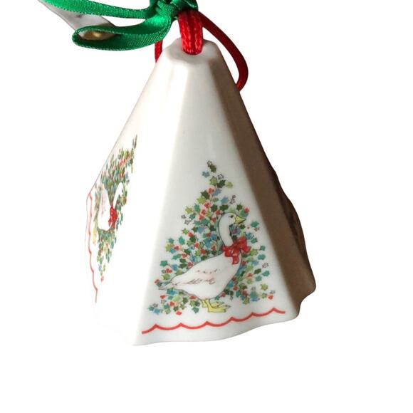 Vintage 80's Ceramic Goose Christmas Ornament Potpourri  Holder Holiday - Picture 4 of 9